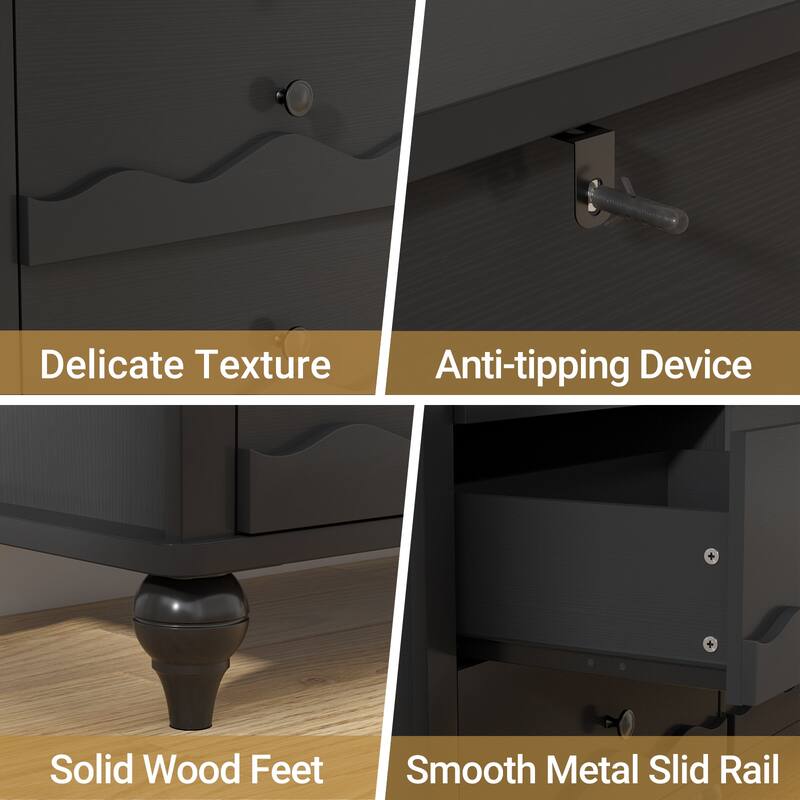 Modern 9-Drawer Dresser Closet Organizer, 63-In Chest of Drawers TV Stand