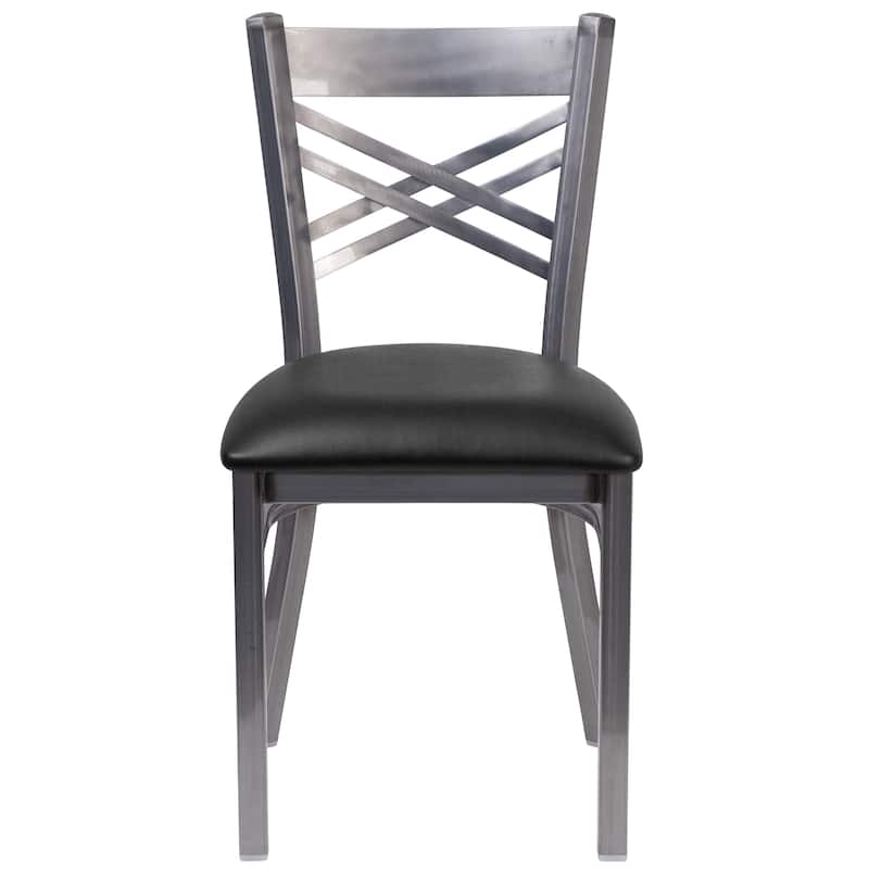 Steel X-back Restaurant Chair - 16.5"W x 17"D x 32.25"H