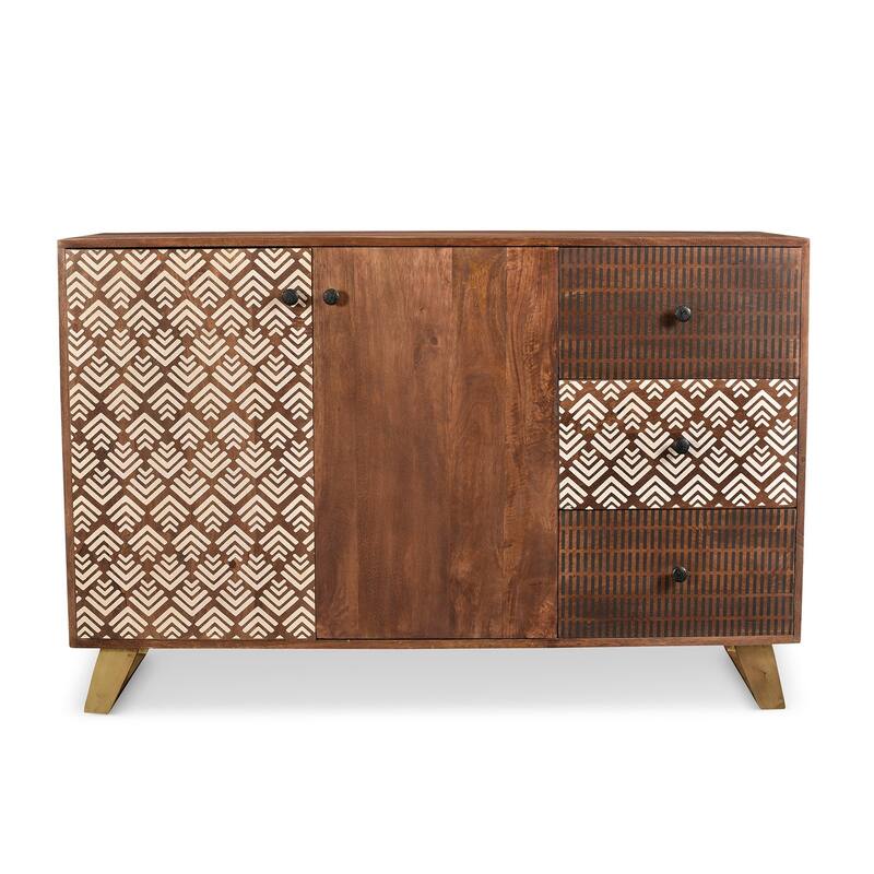 Handmade Olga Retro Sideboard (India) - 55" x 18" x 36"