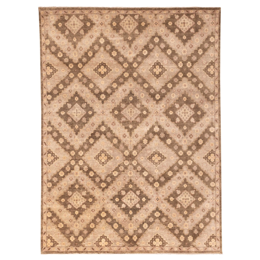 ECARPETGALLERY Hand-knotted Jules Serapi Taupe Wool Rug - 9'0 x 12'0