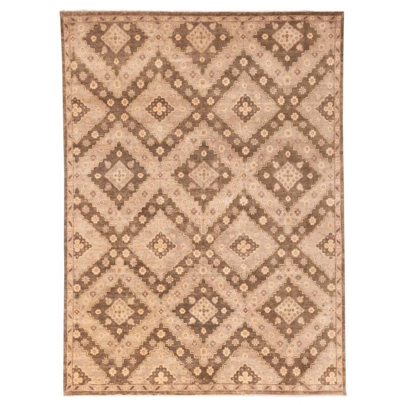 ECARPETGALLERY Hand-knotted Jules Serapi Taupe Wool Rug - 9'0 x 12'0