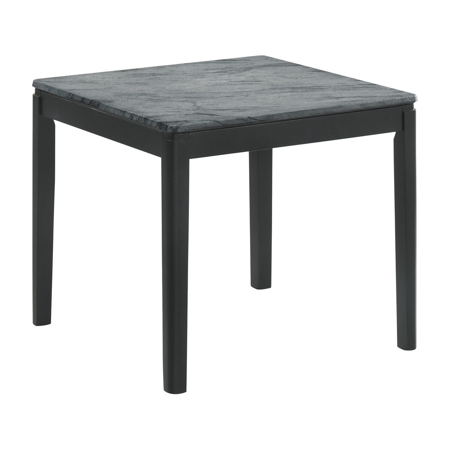 23.5 in. Black and Gray Square Faux Marble End Table, Sturdy Build End Side Table for Living Rooms