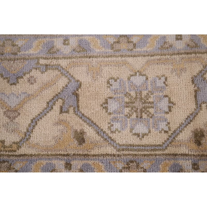 Earth Tone Oushak Indian Area Rug Handmade Transitional Wool Carpet - 8'0"x 9'9"