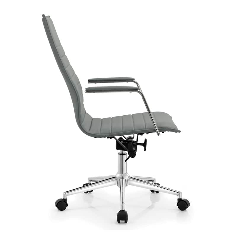 Executive Ribbed Ergonomic High Back Modern Office Chair With Arms Conference Room Guest Bedroom Work Task Hotel Computer