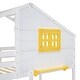 preview thumbnail 9 of 7, Twin over Twin Bunk Bed with 2 Drawers, Shelf, Window and Roof, White