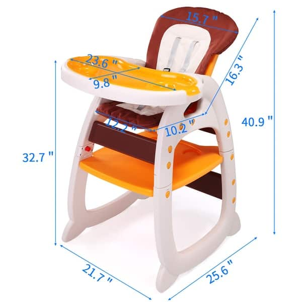 Adjustable Highchair for Baby, Feeding Tray and 5-Point Safety Buckle