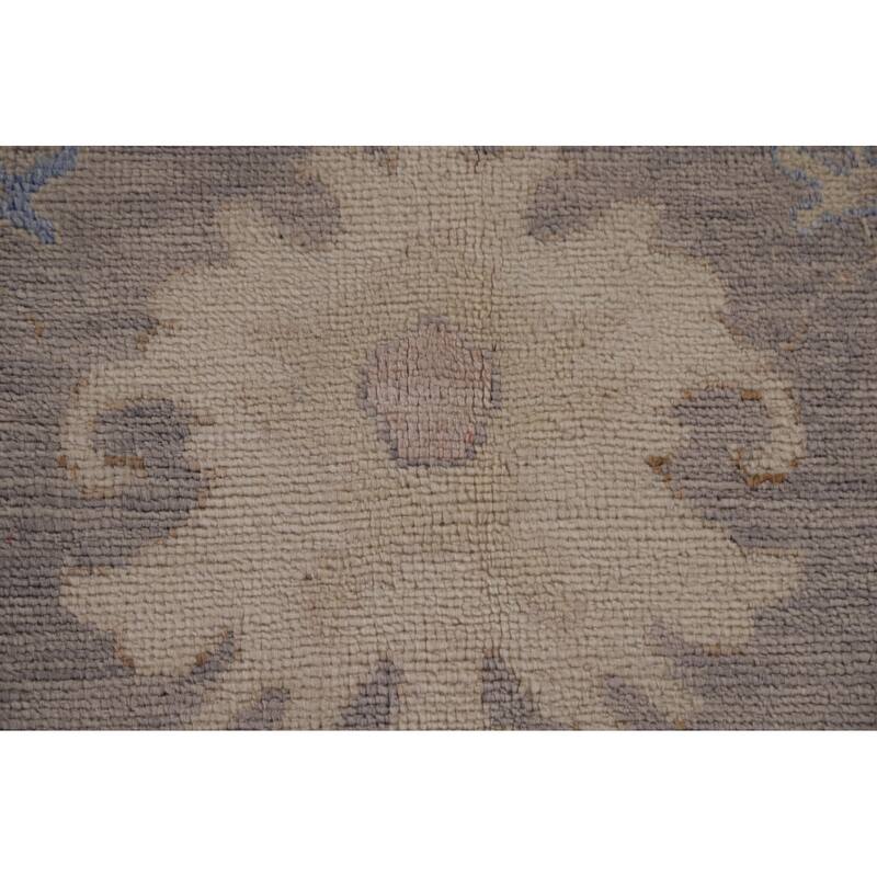 Hand Knotted Oriental 100% Wool Carpet Transitional Floral Greys & Charcoal Oushak Area Rug - 10' 2'' X 7' 10''