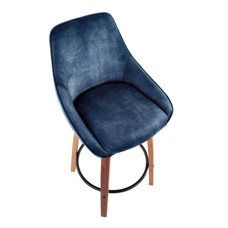 Carson Carrington Alba Velvet Counter Stool with Black Round Footrest (Set of 2)