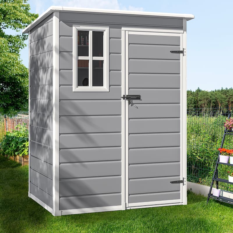 Moasis Plastic Storage Shed - 5 x 3 ft - Grey