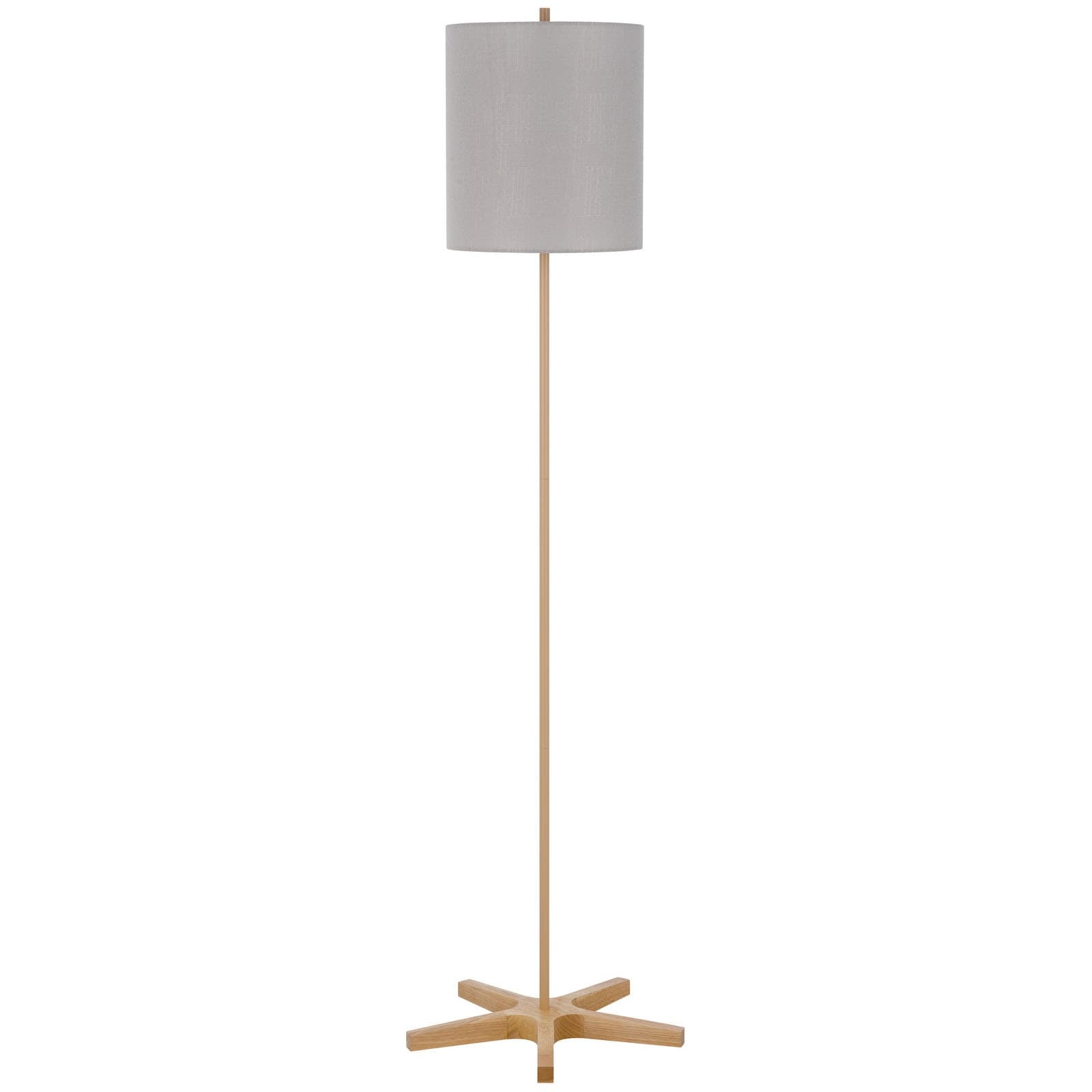 Metal Floor Lamp with Wooden Base - One Size