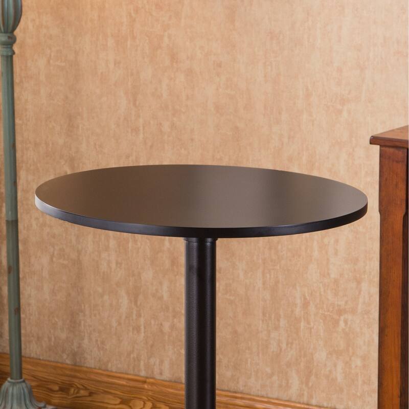 Round Top with Black Leg and Base Metal Bar Table