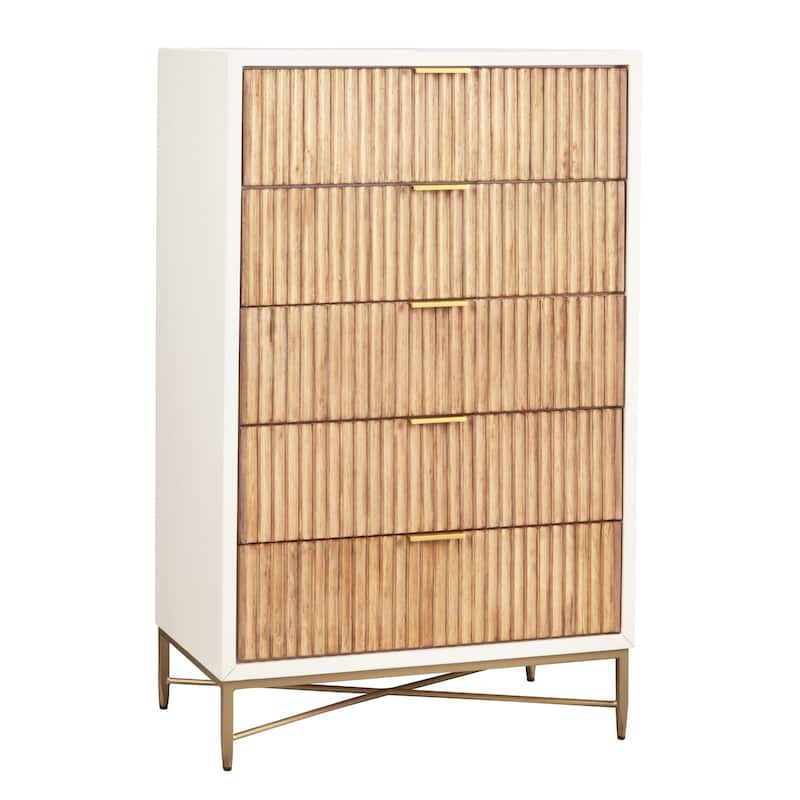 Origins by Alpine 5 Drawer Larsen Chest - White