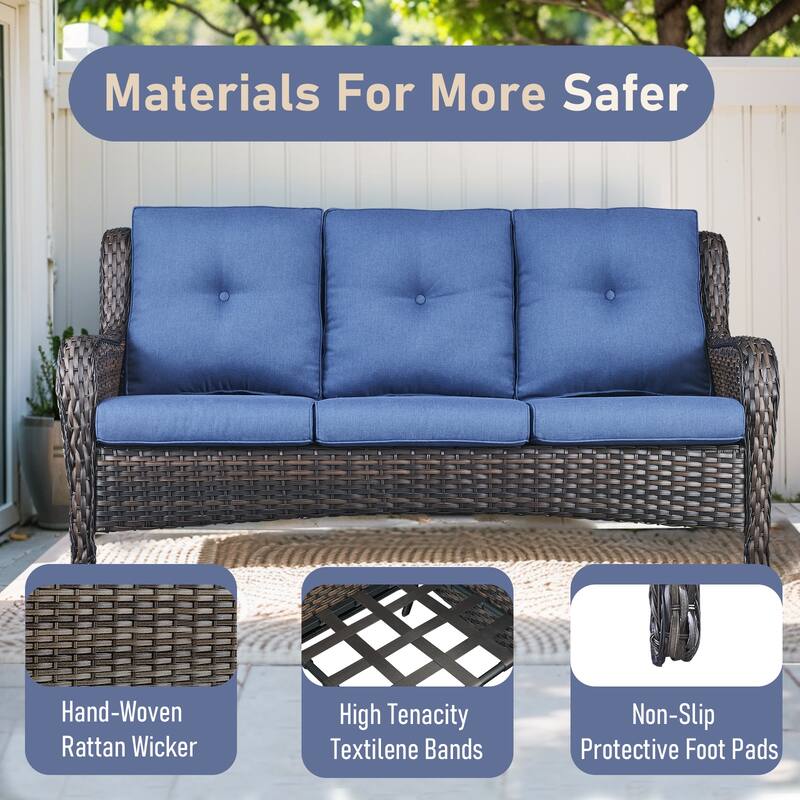 Outdoor Patio Sofa & All-Weather Rattan Sofa