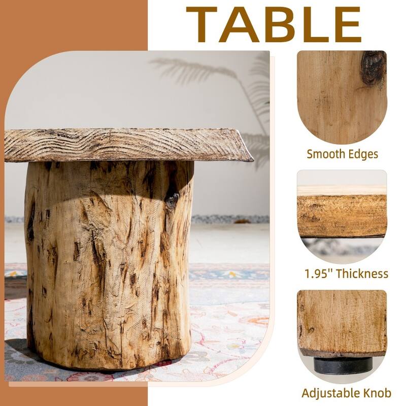 Rustic Outdoor Terrafab Composite Coffee Table with Wood Grain Finish
