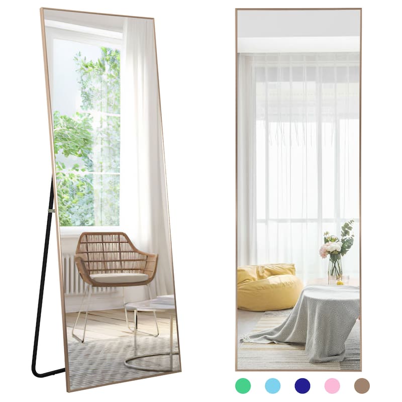 Dovelina Modern Full Length Floor Mirror - Freestanding Vanity Mirror for Bathroom or Living Space