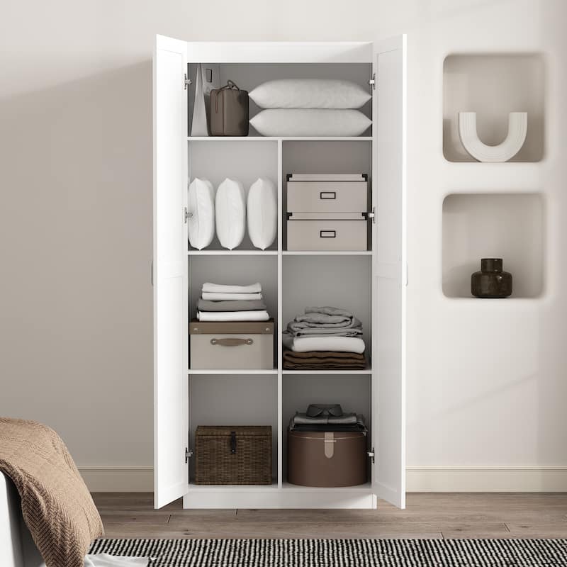 Manhattan Comfort Cornelia Modern Storage Closet 1.0 with 14 Adjustable Shelves - N/A
