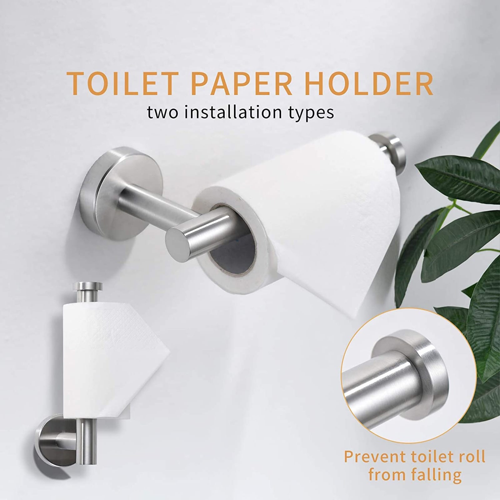 Toilet Paper Holder with Cover Brushed Nickel Toilet Tissue Roll Dispenser  Bathroom Storage Dust-Proof (Color : 4 PCS)