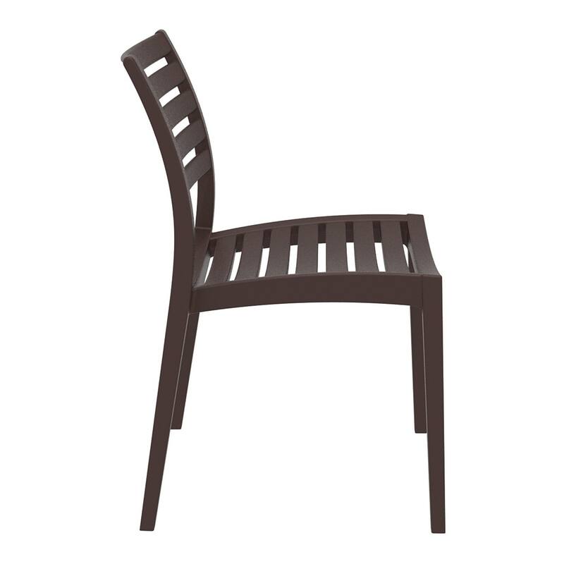 33" Brown Refined Patio Dining Chair