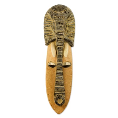 Novica Handmade Elephant Man African Wood Mask