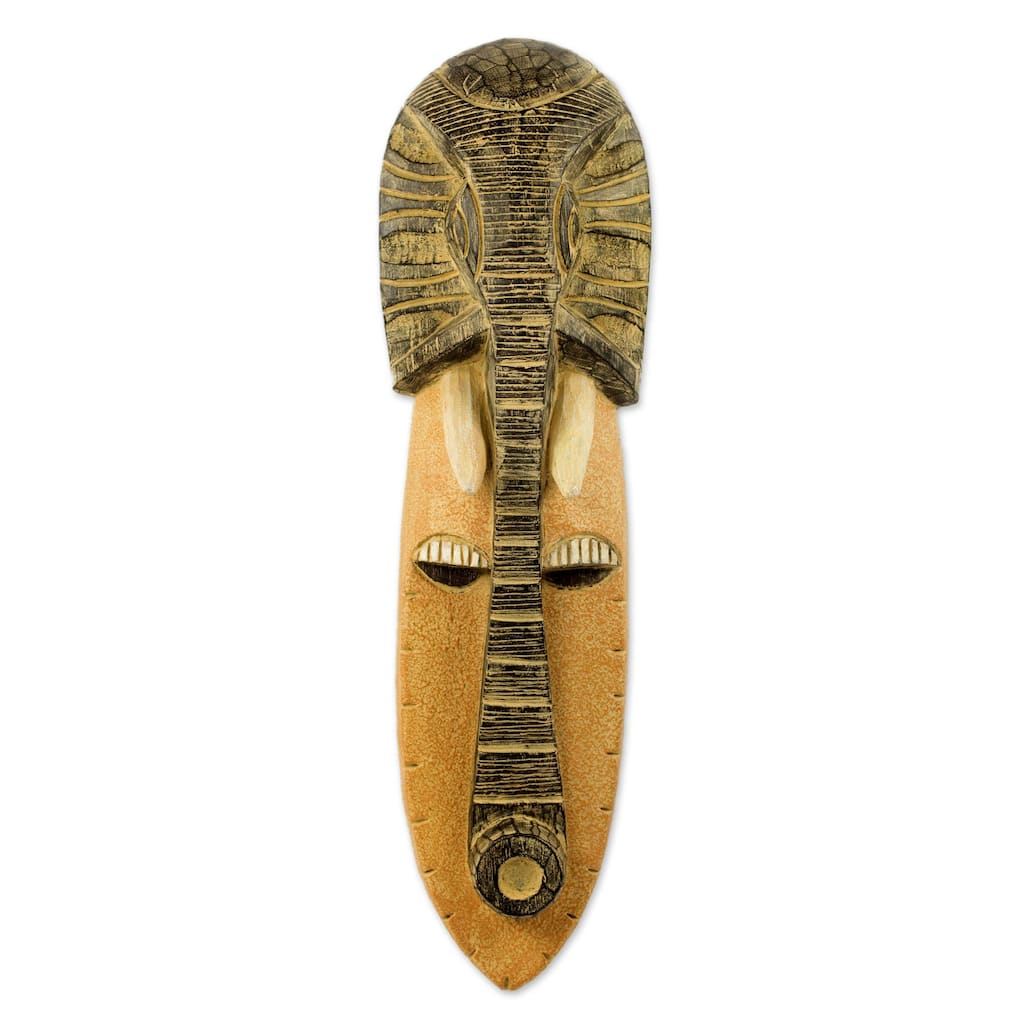 Novica Handmade Elephant Man African Wood Mask