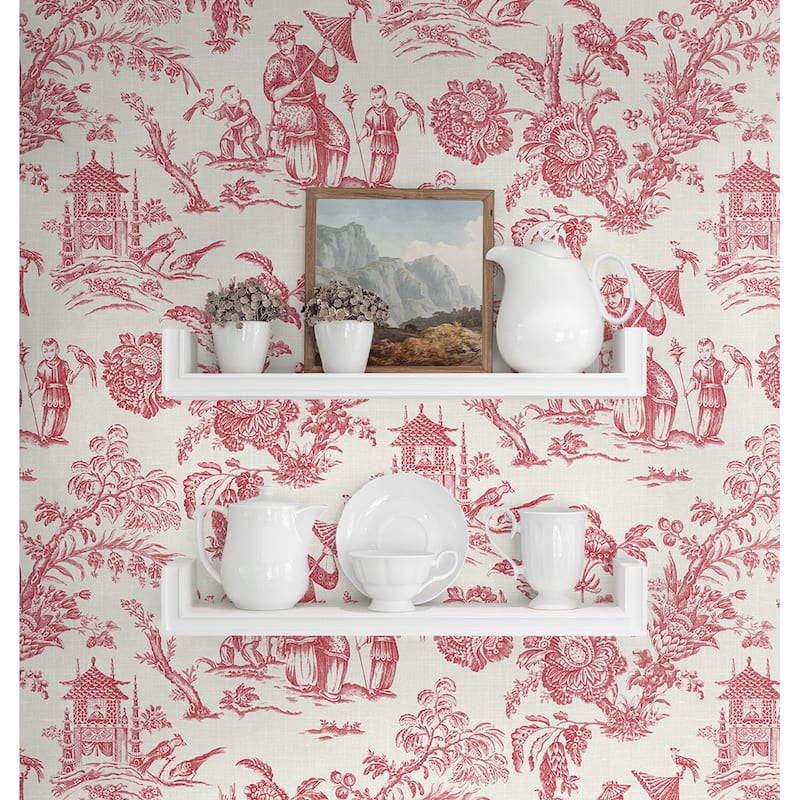 Seabrook Designs Colette Chinoiserie Nonwoven Unpasted Wallpaper