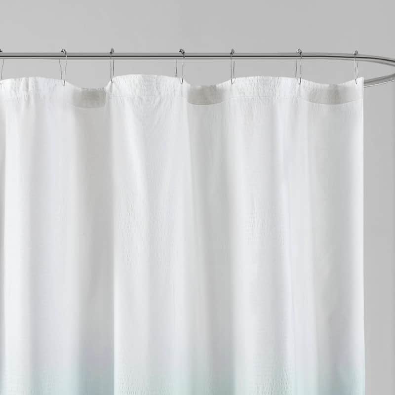 Madison Park Loire Ombre Printed Seersucker Shower Curtain