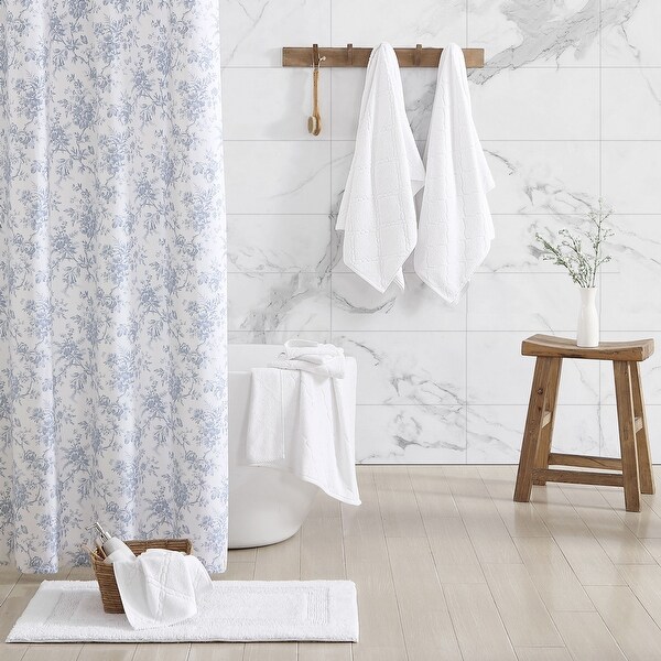 Laura Ashley Maude Cotton Solid White 6 Piece Towel Set - 6 Piece