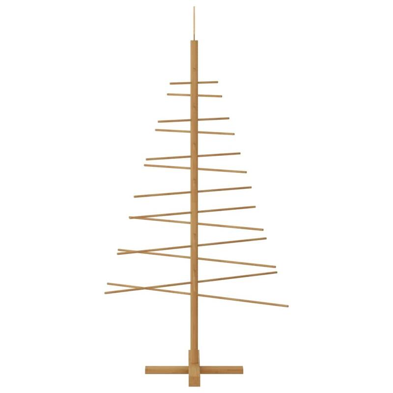 vidaXL Wooden Christmas Tree with Stand Brown bamboo