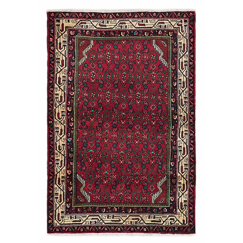 ECARPETGALLERY Hand-knotted Andelz Red Wool Rug - 3'5 x 5'1