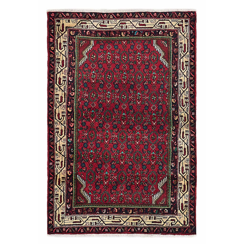 ECARPETGALLERY Hand-knotted Andelz Red Wool Rug - 3'5 x 5'1
