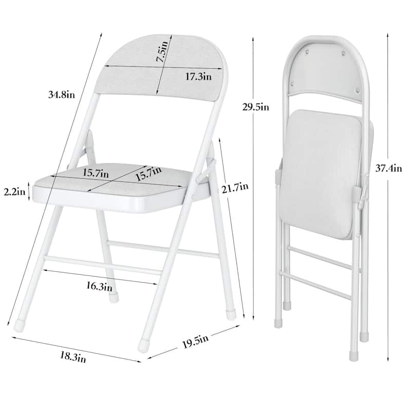 8 Pack Portable Padded Folding Chair, Upholstered Folding Dining Chairs Pack of 8, Metal Event Commercial Chairs