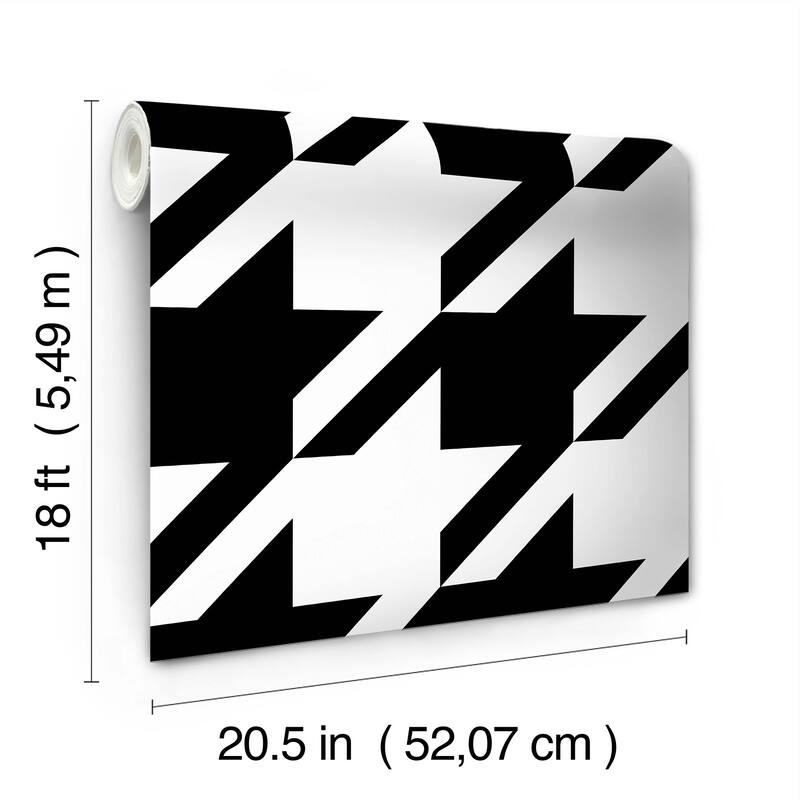 RuPaul RuHoundstooth Black Peel and Stick Wallpaper
