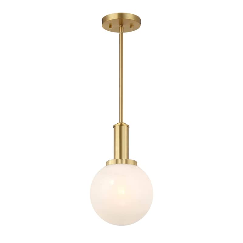 Bellevue SHP87670 8" Wide Mini Pendant with Strié Glass Shade