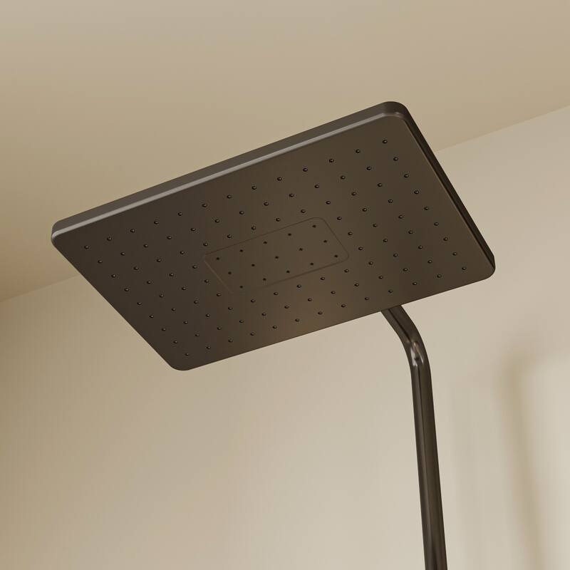 hower System with Rainfall Shower Head, Handheld Shower & Spray Gun Space Aluminum Wall Mount Bathroom Shower Faucet Set