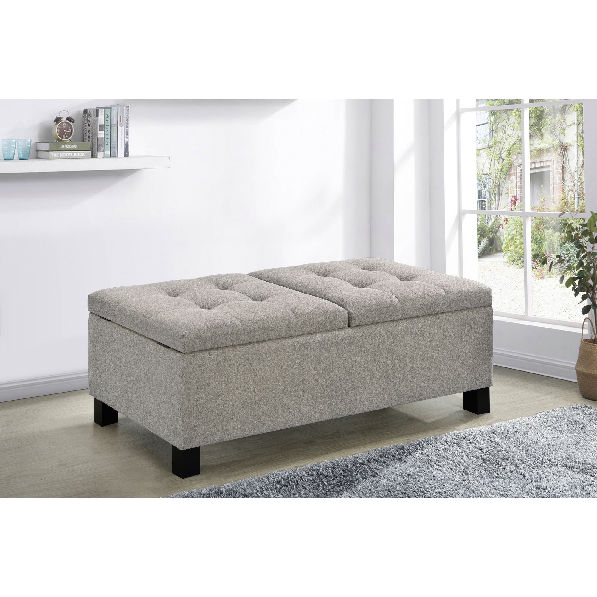 Shop Copper Grove Fetokopunga Corner Split Tufted Storage Bench Overstock 31688232