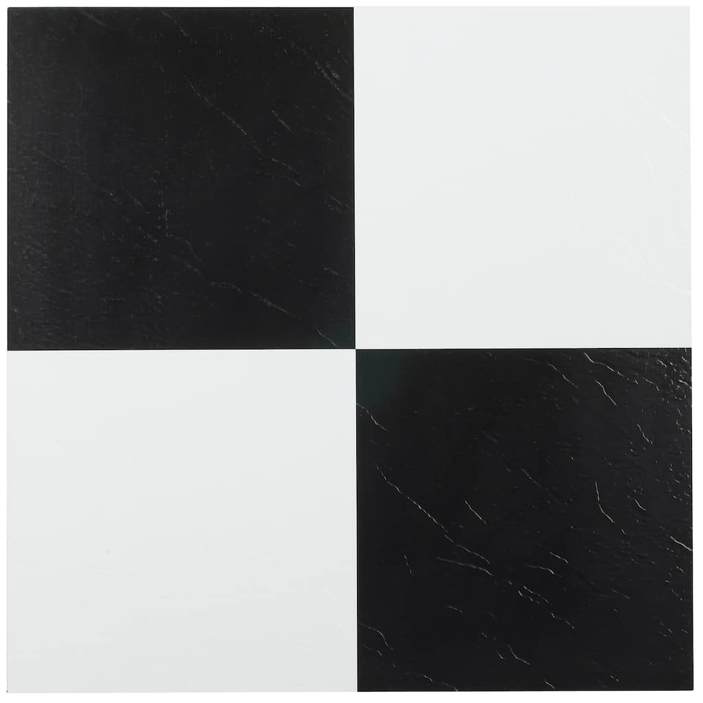 Achim Sterling Black-White 12x12 Vinyl Floor Tile (45 Tiles/45 sq ft)