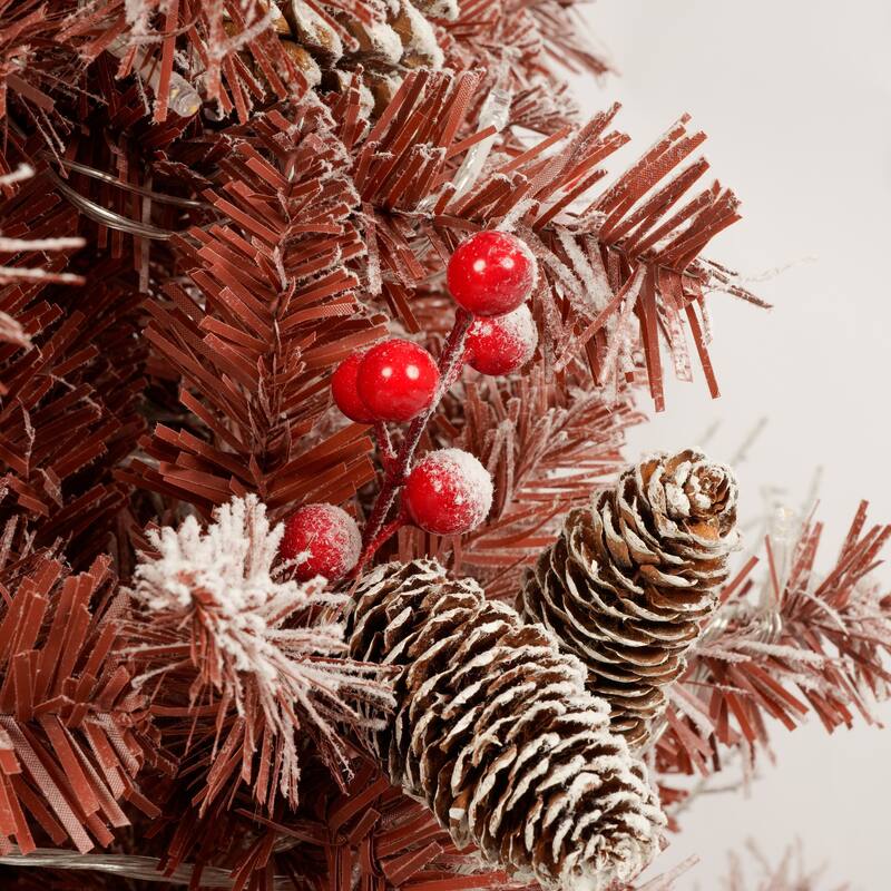 4-Pieces Set Artificial Christmas Tree with Warm Lights