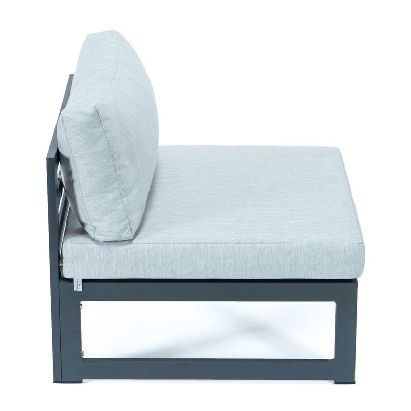 Chelsea Modern 5-Piece Aluminum Outdoor Patio Conversation Set with Coffee Table with Removable and Washable Cushion Covers