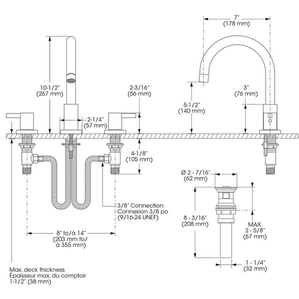 Belanger Two-Handle Widespread Bathroom Faucet with Drain Assembly