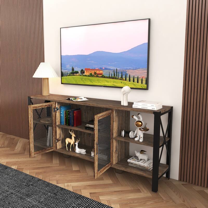 Entertainment Console Table with Storage, for TVs up to 80"