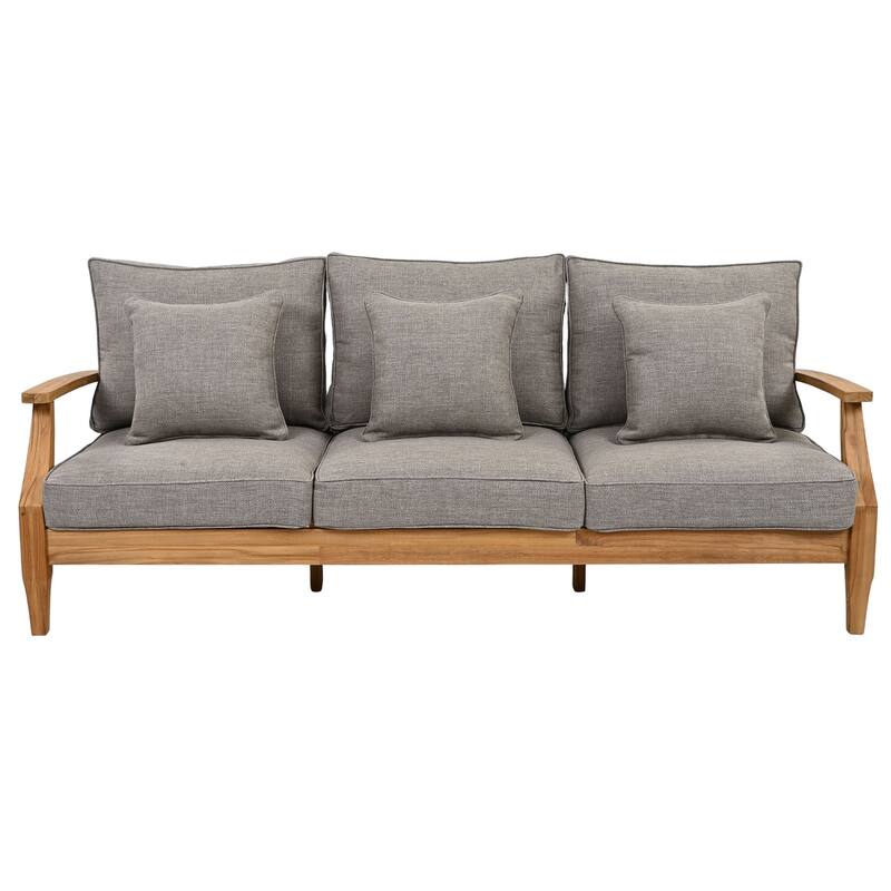 SAFAVIEH Couture Martinique Wood Patio Sofa - 82"W x 35"D x 32"H