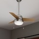 preview thumbnail 1 of 24, Hunter 36" Aker Ceiling Fan with LED Light Kit and Pull Chain - Scandinavian, Contemporary, Transitional Brushed Nickel