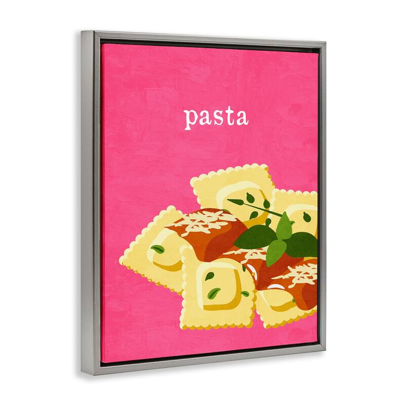Stupell Ravioli Pasta Dish Framed Floater Canvas Wall Art Design By Kim Allen