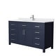 preview thumbnail 4 of 44, Beckett 60 Inch Single Vanity, Cultured Marble Top Dark Blue, Nickel Trim, White Cultured Marble Top