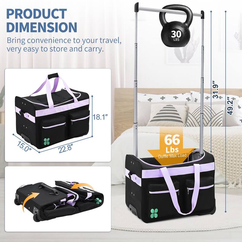 DoCred Suitcase Sets with Garment Rack and Wheel, Dance Bag