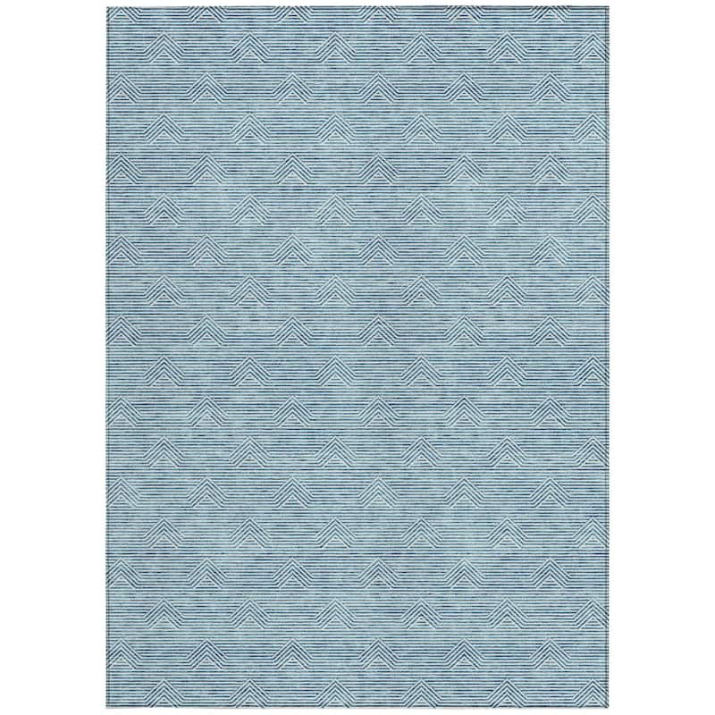 HomeRoots Geometric Transitional Rectangle Outdoor Rug