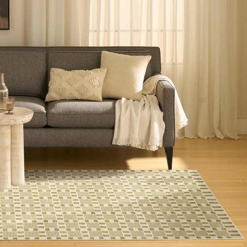 Nourison Nordic Indoor only Green Geometric Area Rug