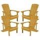 preview thumbnail 19 of 126, All-weather Poly Resin Wood Outdoor Adirondack Chair (Set of 4) Yellow