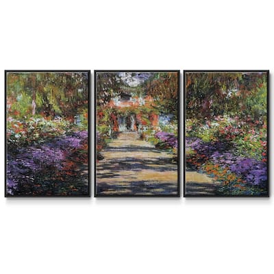Pathway in Monet's Garden at Giverny, 1901 - Multi Piece Framed Canvas