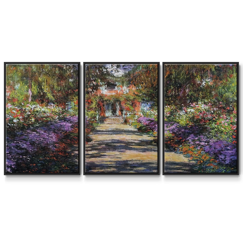 Pathway in Monet's Garden at Giverny, 1901 - Multi Piece Framed Canvas